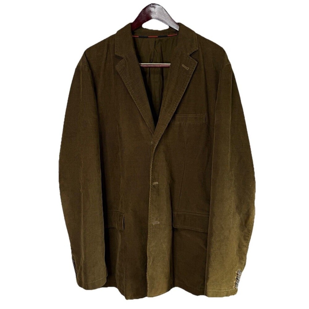 Y2K J Crew Corduroy Blazer Mens XLT  Unstructured Jacket Collegiate Brown